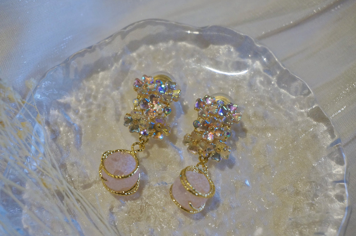 Sophia Pink Shell Petal Earrings
