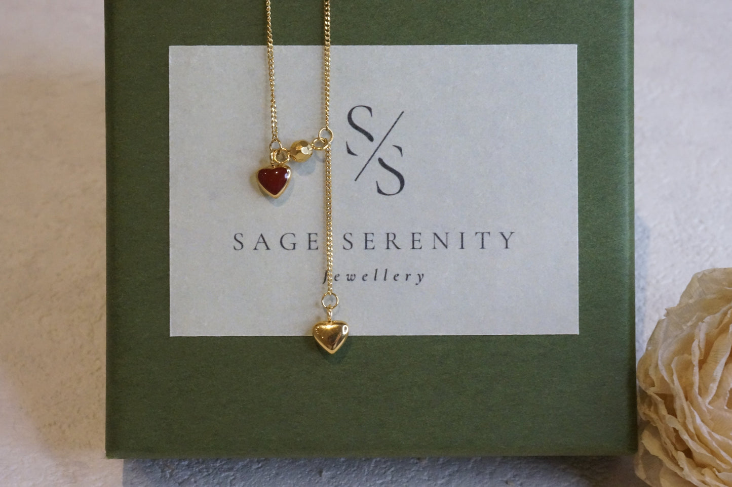 Ruby Heart Pendant Necklace