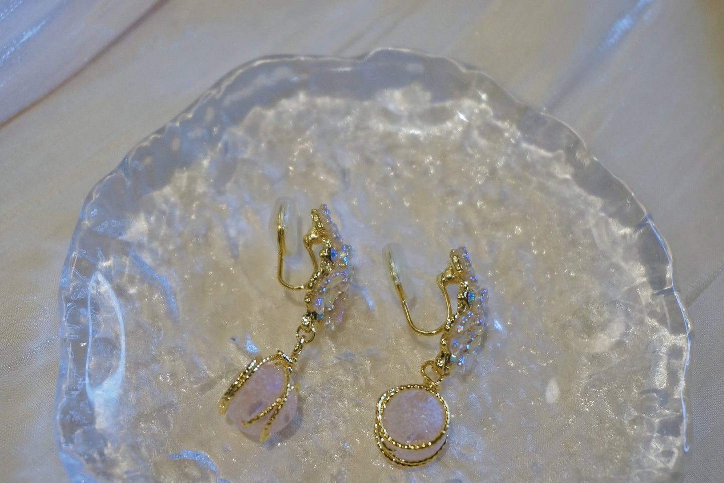 Sophia Pink Shell Petal Earrings