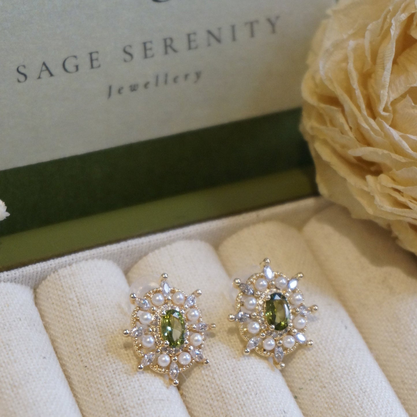 Esmé Peridot Green Zircon Earrings