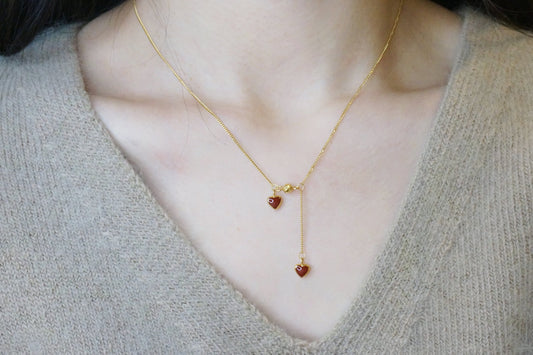 Ruby Heart Pendant Necklace