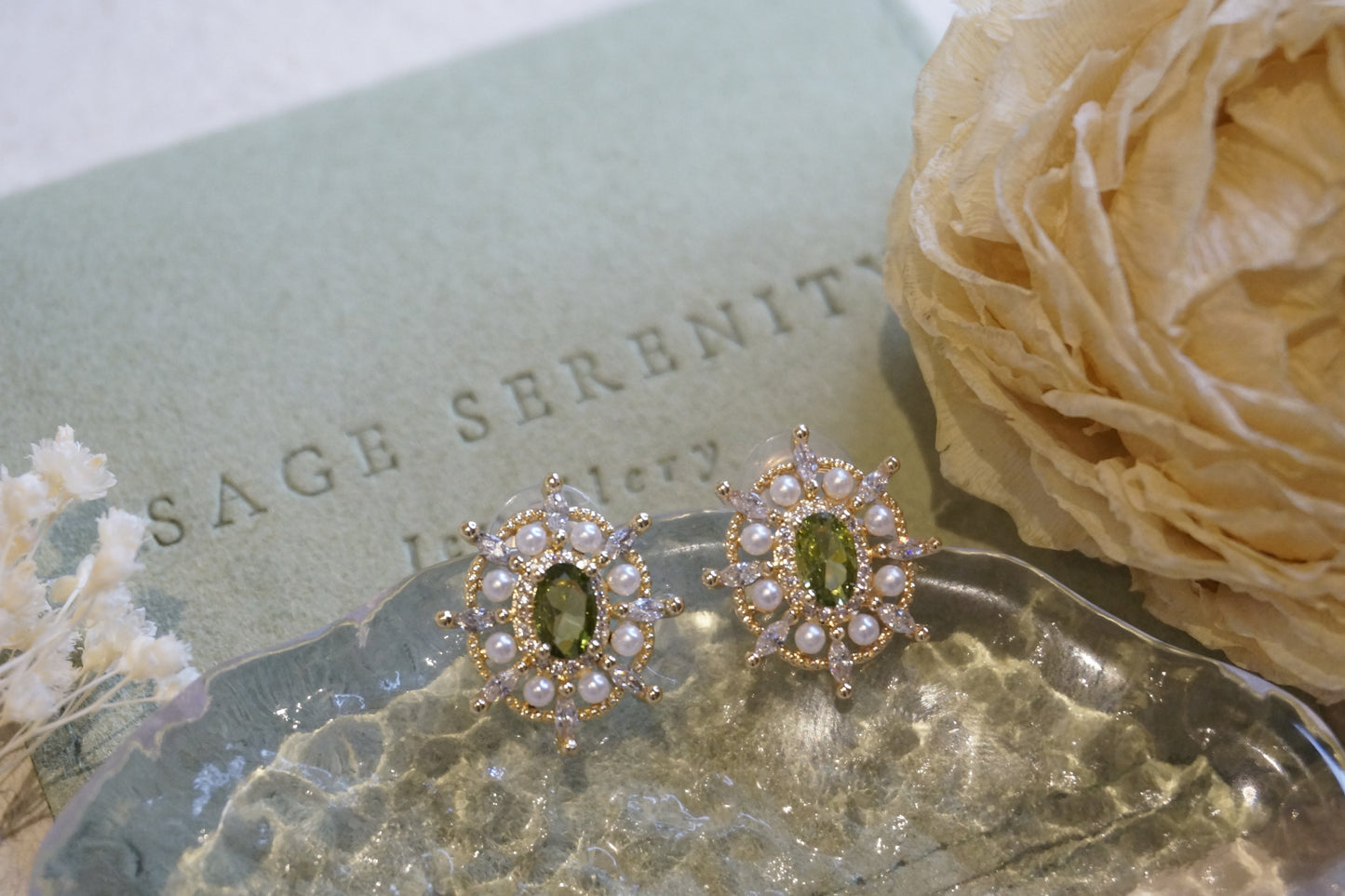 Esmé Peridot Green Zircon Earrings