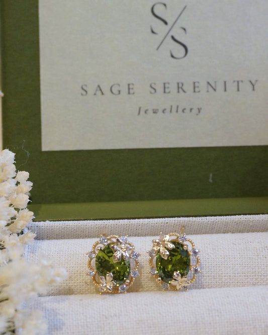 Fern Zirconia Stud Earrings