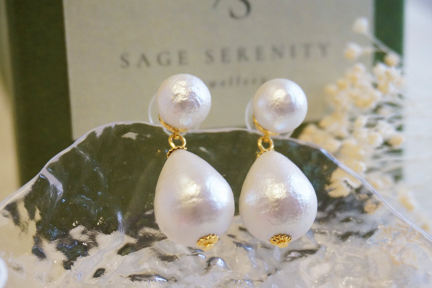 Elysia Japanese Cotton Pearl Earrings