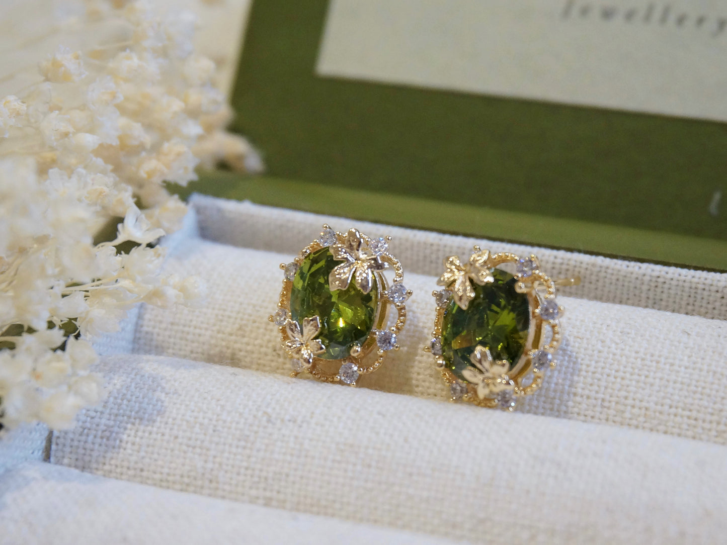 Fern Zirconia Stud Earrings