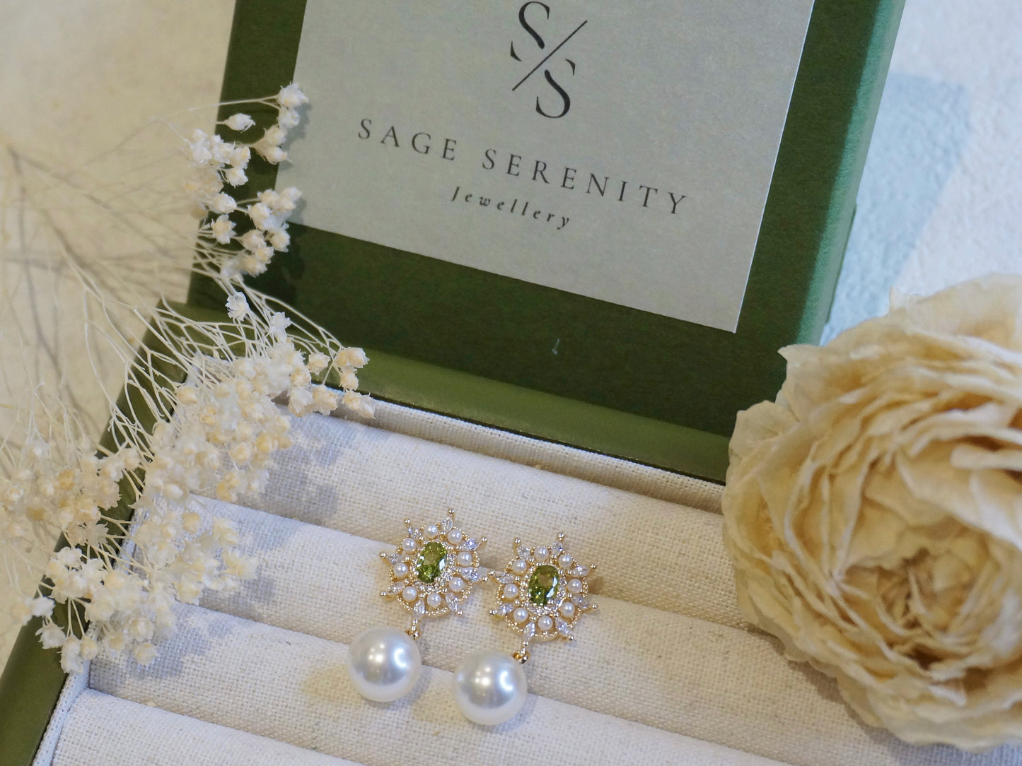 Olivia Peridot Green Zircon Earrings