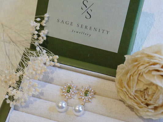 Olivia Peridot Green Zircon Earrings