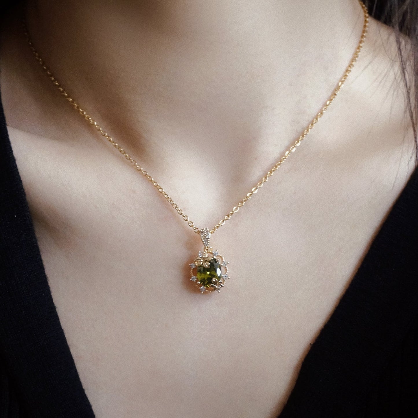 Éloise Peridot Green Zircon Necklace