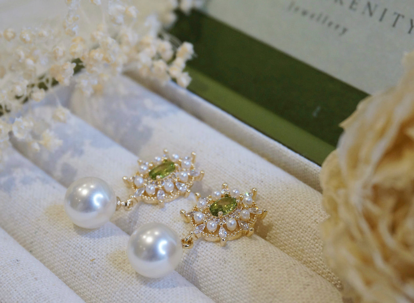 Olivia Peridot Green Zircon Earrings