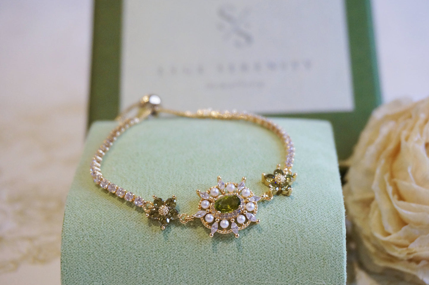 Diane Zircon and Pearl Bracelet