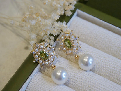 Olivia Peridot Green Zircon Earrings