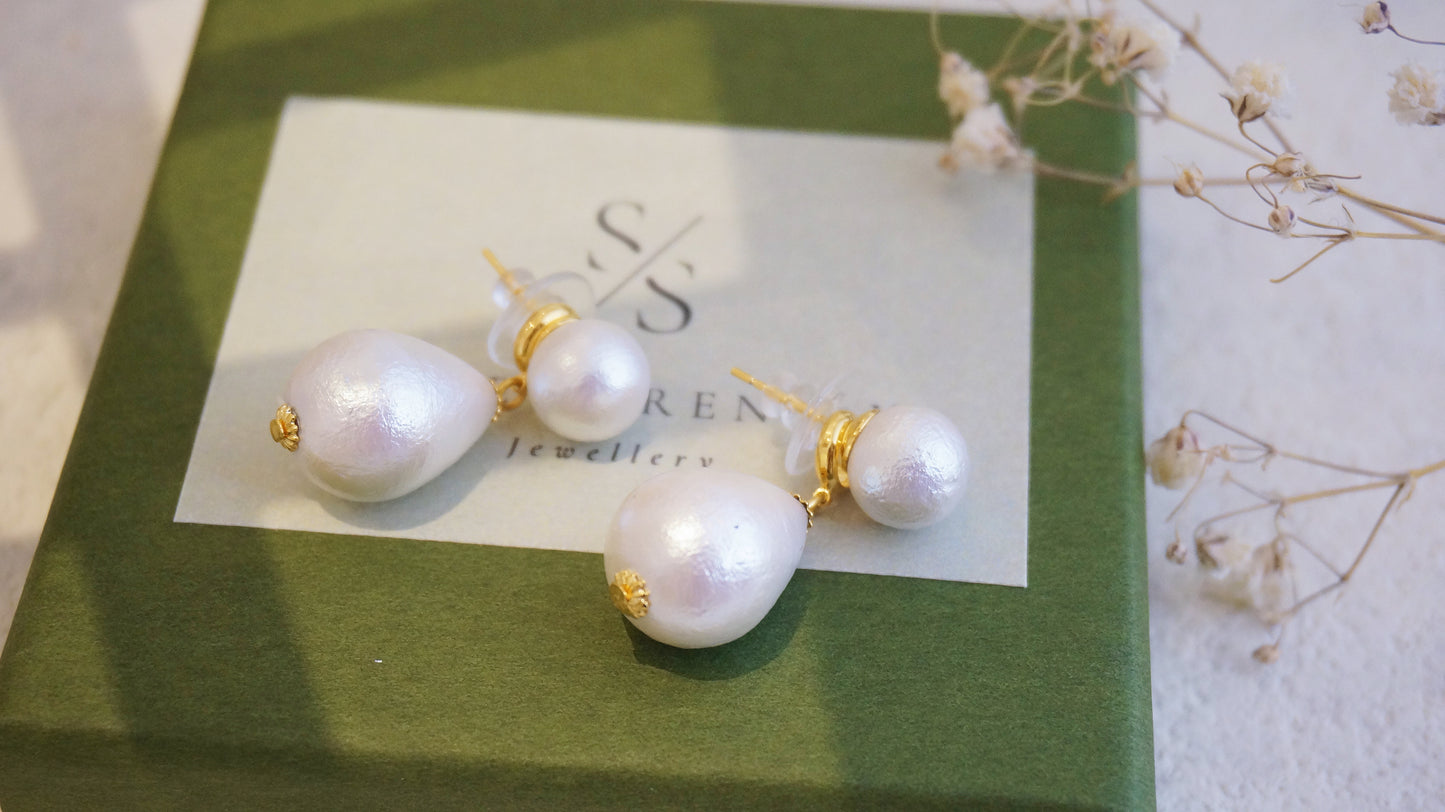 Elysia Japanese Cotton Pearl  Earrings