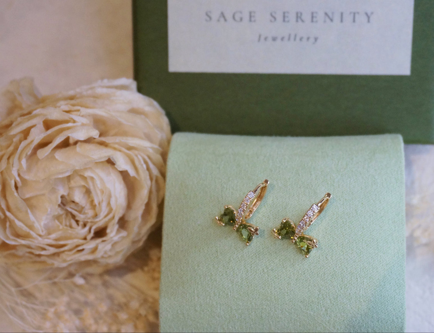Verde Bow Hoop Earrings