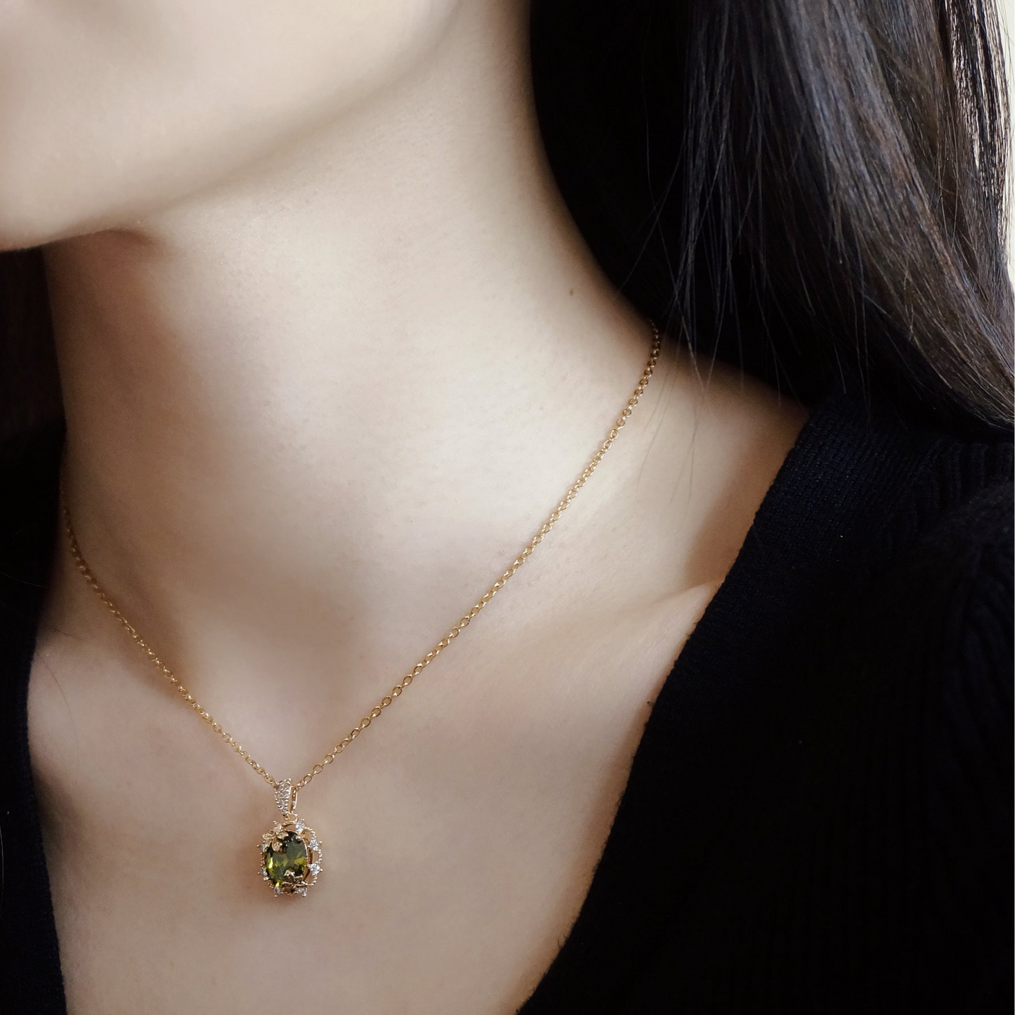 Éloise Peridot Green Zircon Necklace