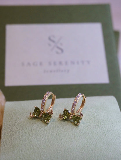 Verde Bow Hoop Earrings