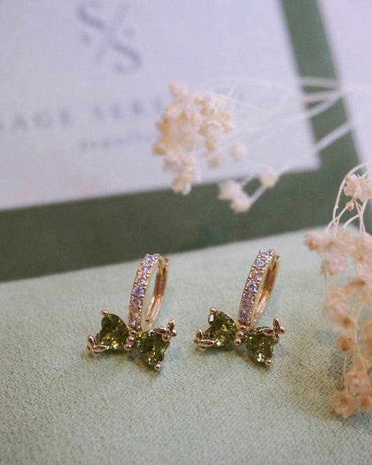 Verde Bow Hoop Earrings