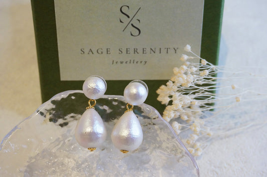 Elysia Japanese Cotton Pearl  Earrings