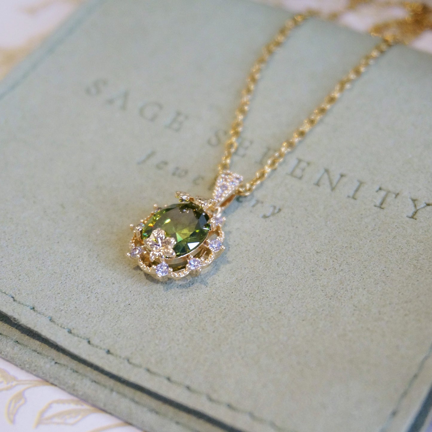 Éloise Peridot Green Zircon Necklace