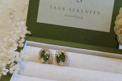 Fern Zirconia Stud Earrings