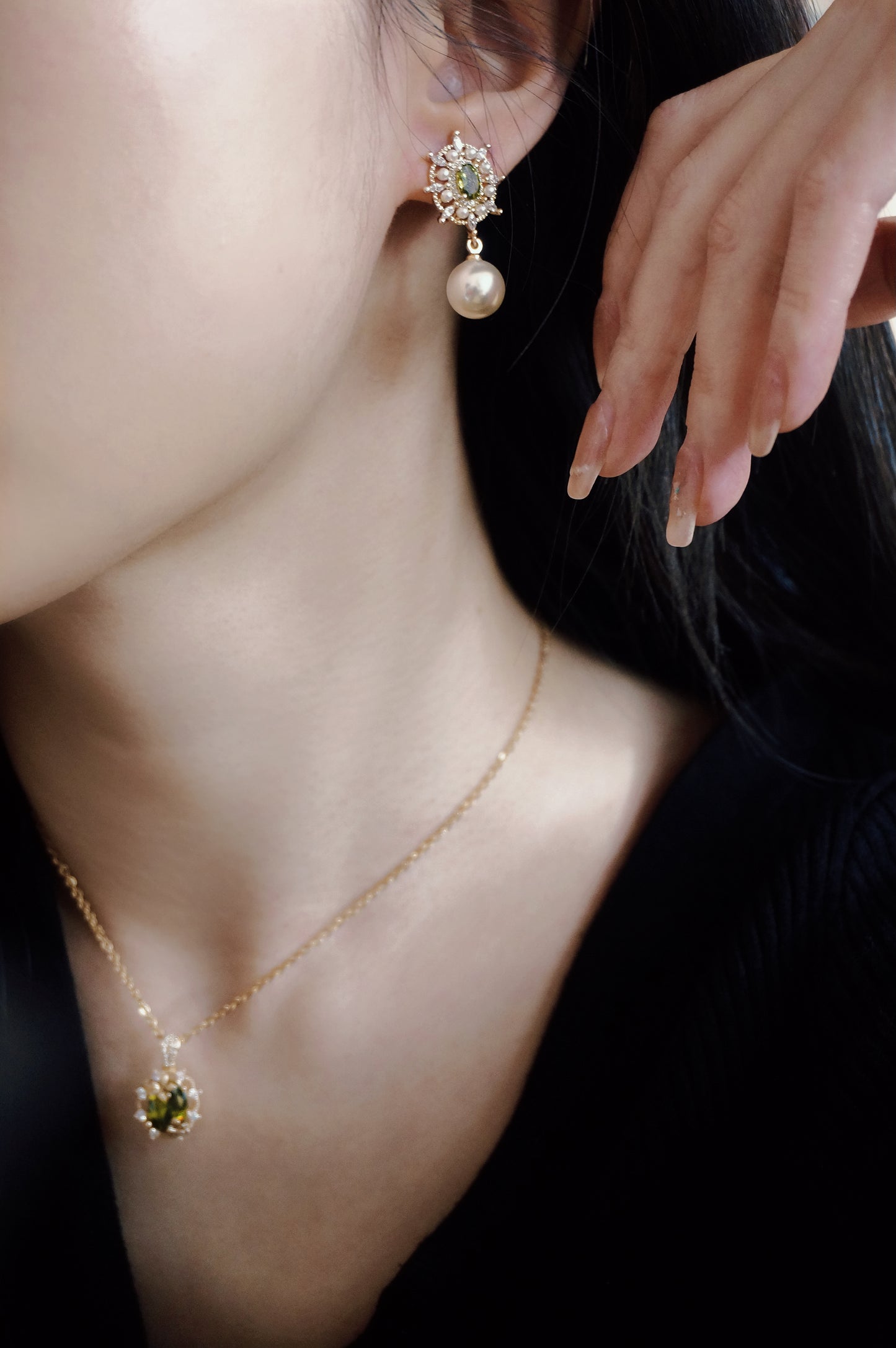 Olivia Peridot Green Zircon Earrings