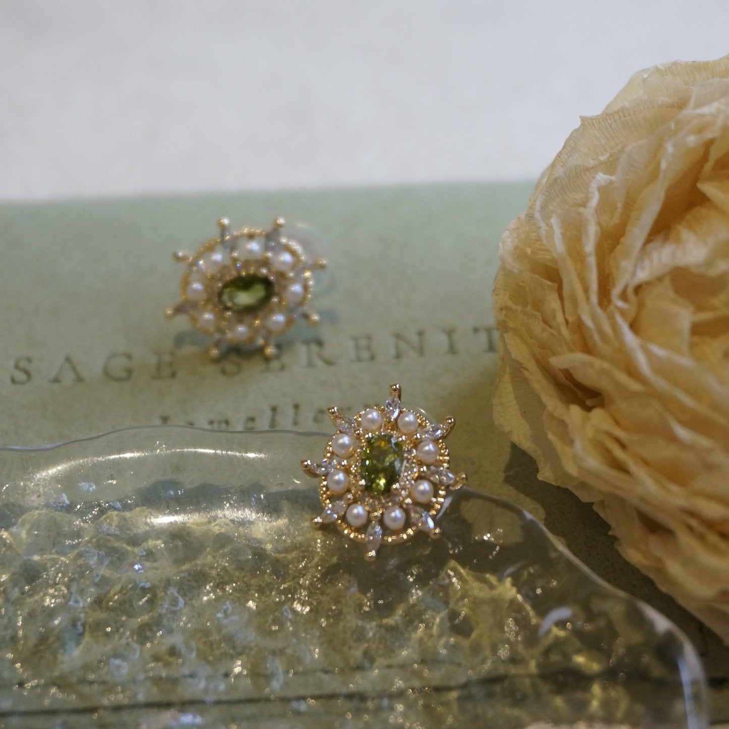 Esmé Peridot Green Zircon Earrings