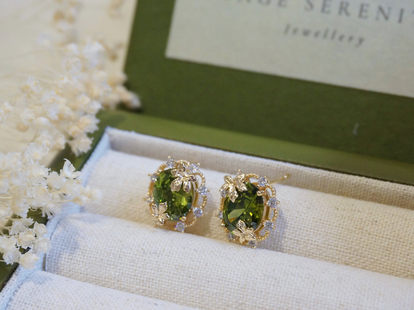 Fern Zirconia Stud Earrings