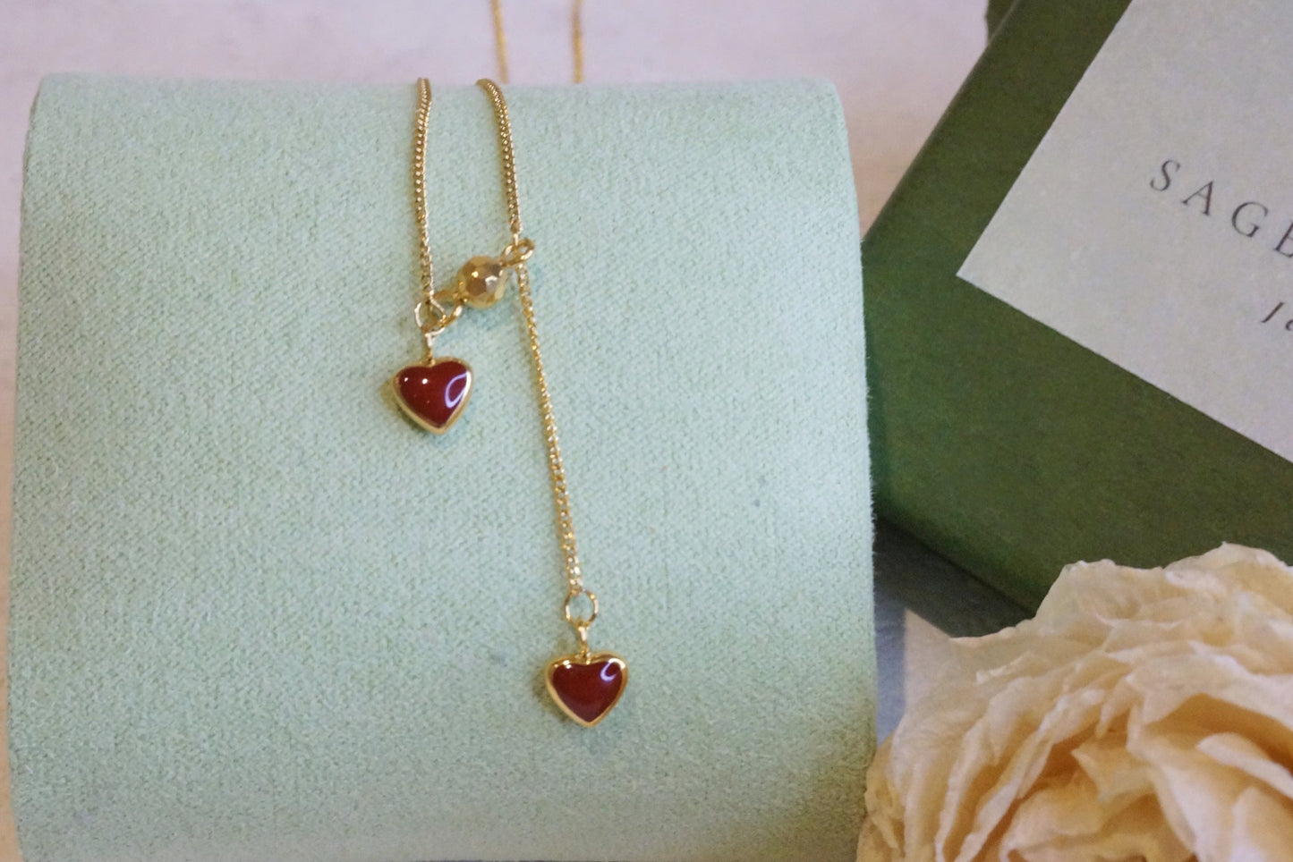 Ruby Heart Pendant Necklace