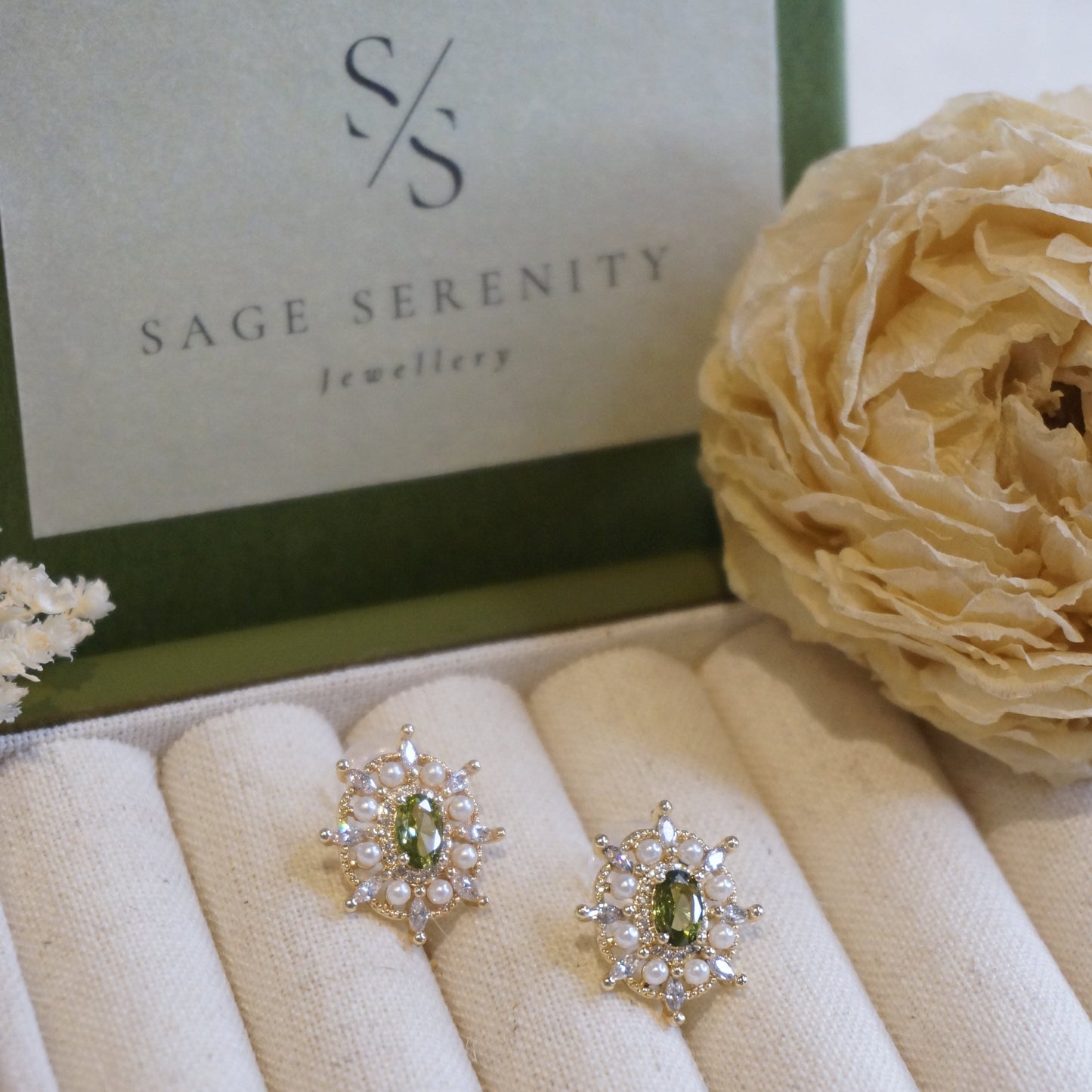 Esmé Peridot Green Zircon Earrings