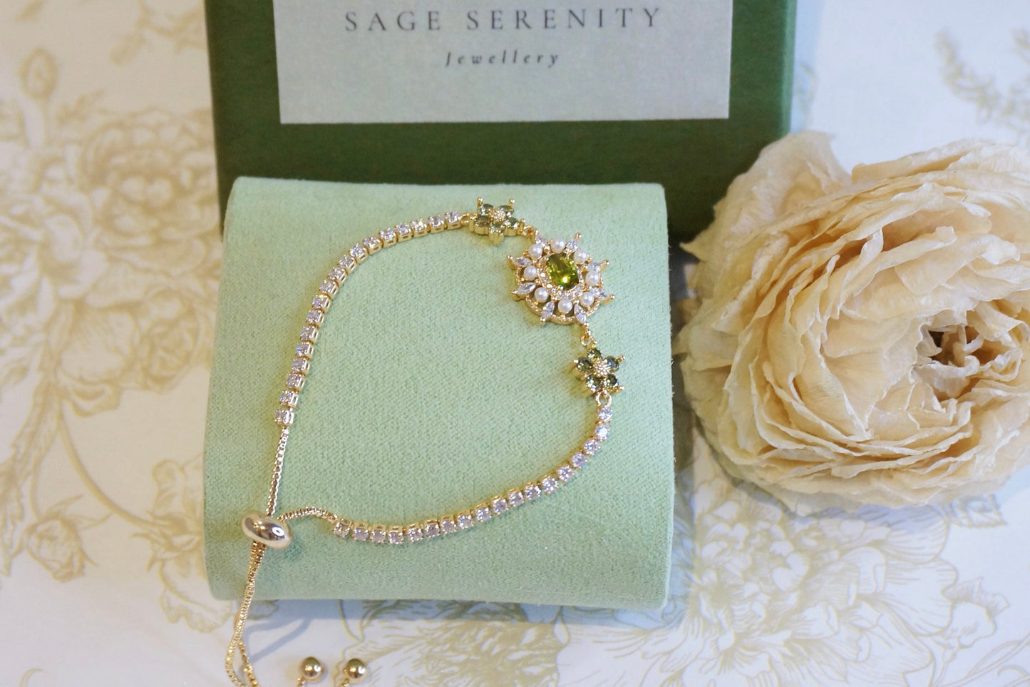 Diane Zircon and Pearl Bracelet