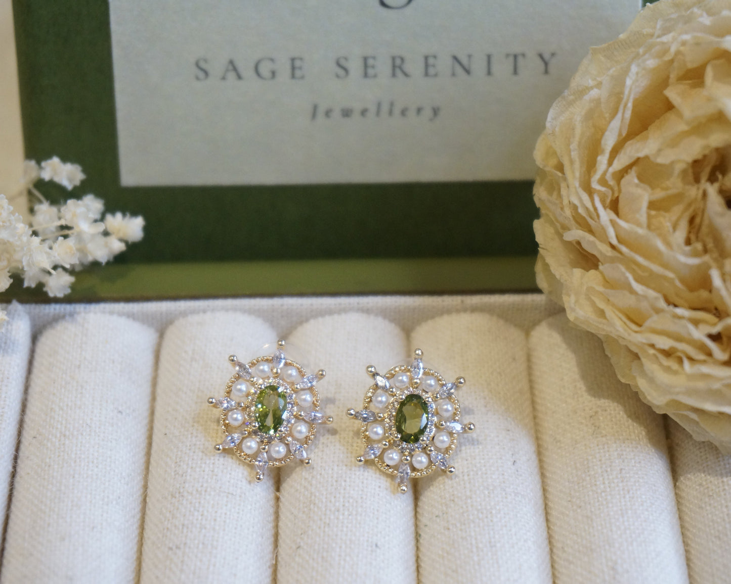 Esmé Peridot Green Zircon Earrings