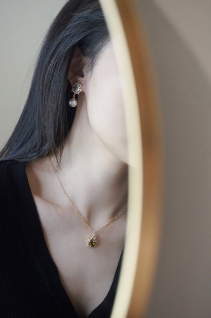 Olivia Peridot Green Zircon Earrings