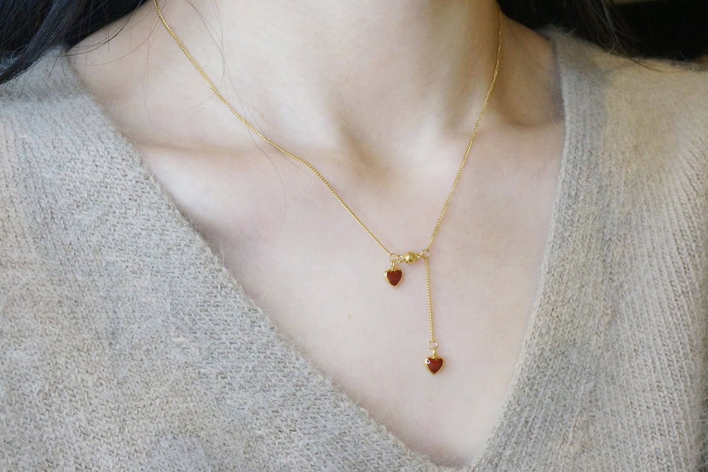 Ruby Heart Pendant Necklace