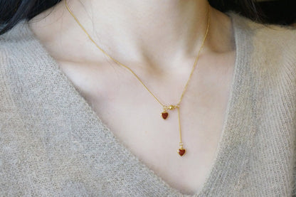 Ruby Heart Pendant Necklace