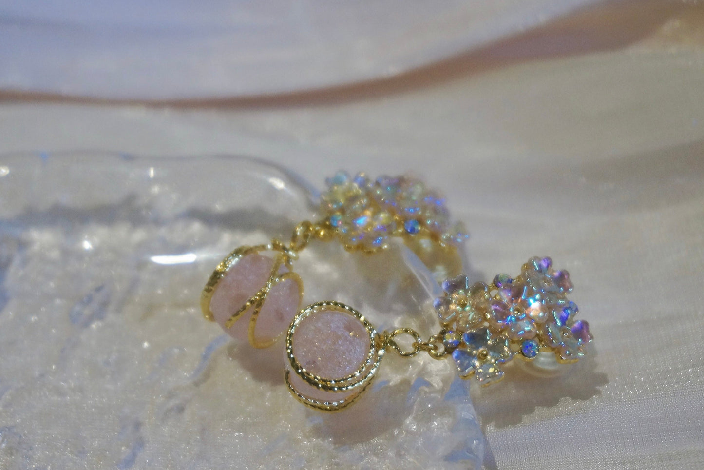 Sophia Pink Shell Petal Earrings