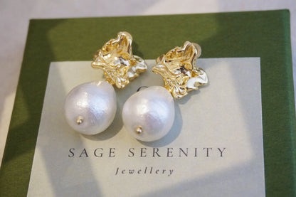 Eldorie Japanese Cotton Pearl Earrings