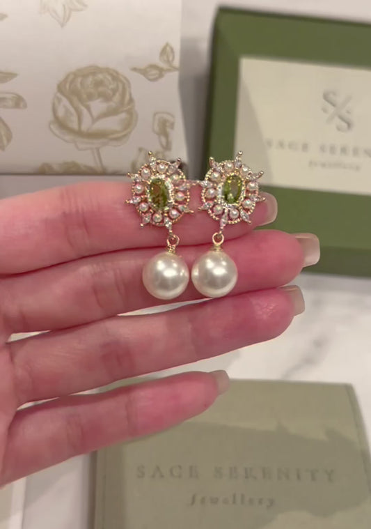 Olivia Peridot Green Zircon Earrings