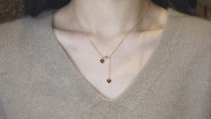 Ruby Heart Pendant Necklace